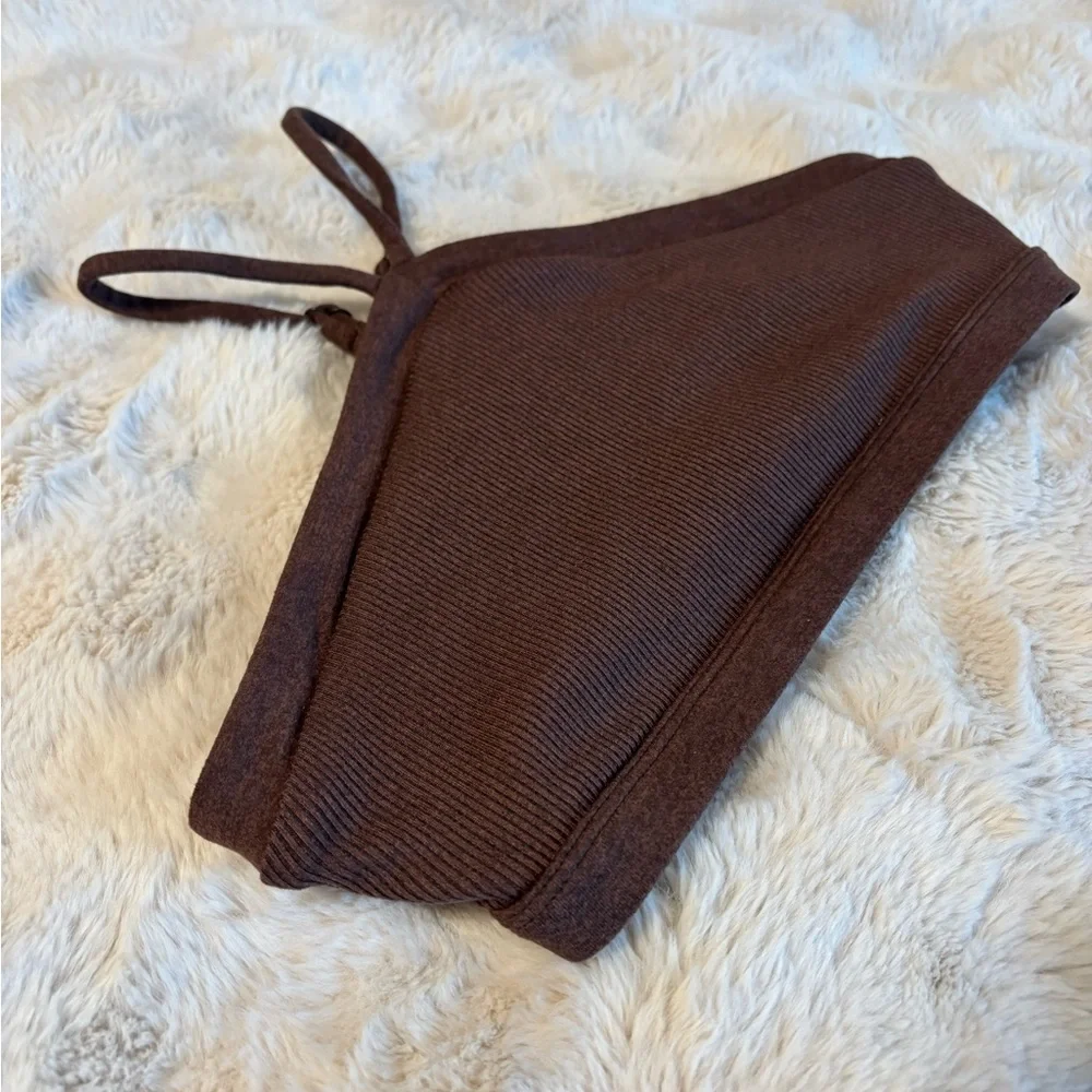 P'tula Chocolate Ribbed Bralette - Picture 2 of 5